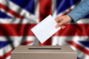 Election in Great Britain - voting at the ballot box