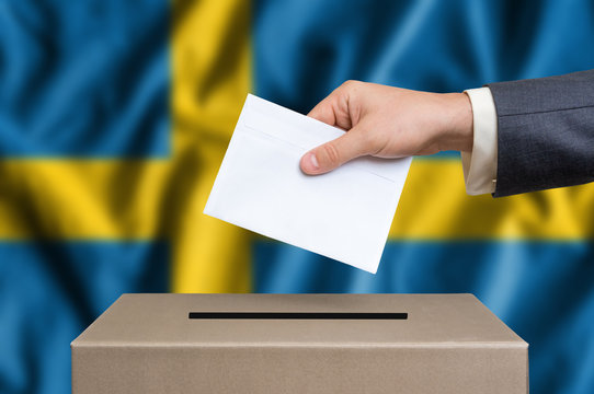 Election in Sweden - voting at the ballot box