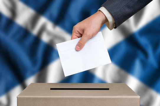 Election in Scotland - voting at the ballot box