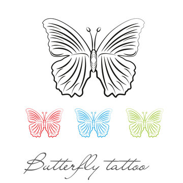 silhouette butterfly for tattoo or logo