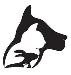 Logo pets heads logo silhouettes vector