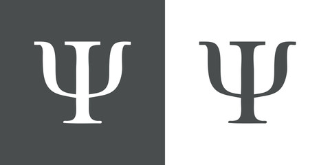 Icono plano simbolo Psi gris