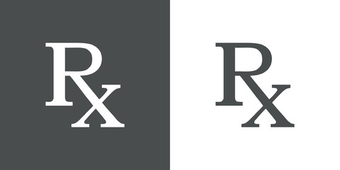 Icono plano simbolo RX gris - obrazy, fototapety, plakaty