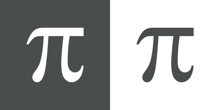 Icono plano simbolo Pi gris