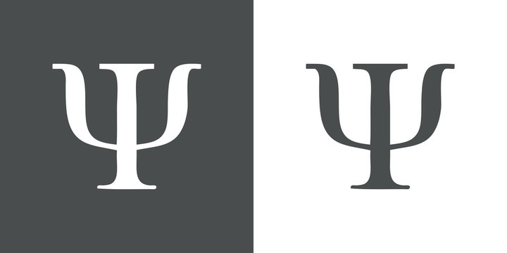 Icono plano simbolo Psi gris