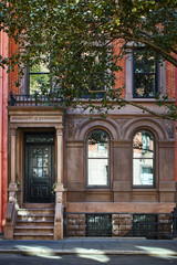an ornate brownstone building