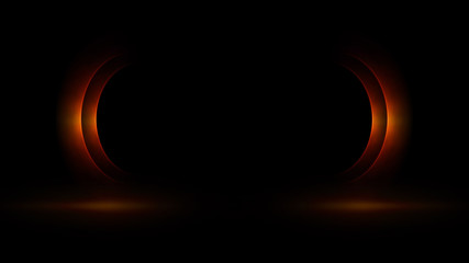 Background empty wall with light frame. Space for your text and picture. Blank trade show booth