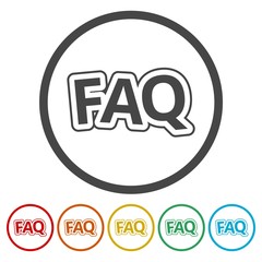 FAQ information sign icon