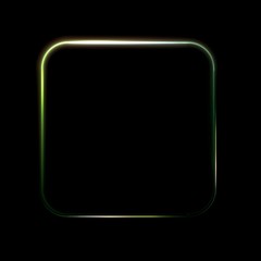 Square ractangle with glow frame. Glowing frame. Lighting bunner. Illuminated square shape. Space for message