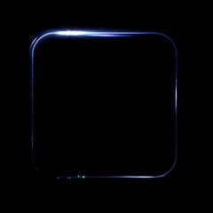 Square ractangle with glow frame. Glowing frame. Lighting bunner. Illuminated square shape. Space for message