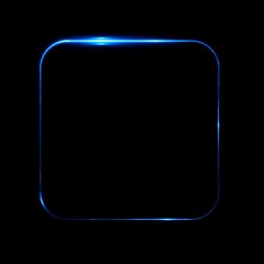 Square ractangle with glow frame. Glowing frame. Lighting bunner. Illuminated square shape. Space for message