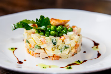 Traditional Russian salad 
