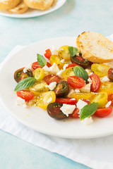 Heirloom tomato salad with fresh feta cheese
