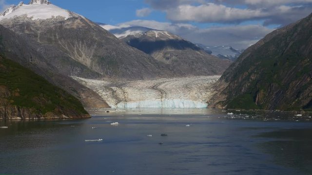 Sawyer Glacier Boat Retreating Timelapse, Alaska USA
