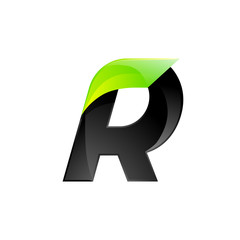 R letter black and green logo design Fast speed design template elements for application