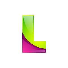 L letter green and pink logo design template elements an icon for application company