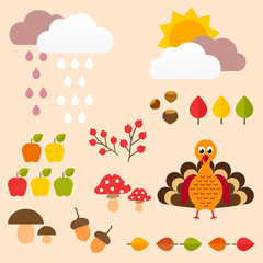autumn set with turkey