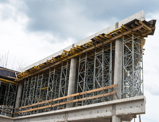 Construction site. Framework of the new building