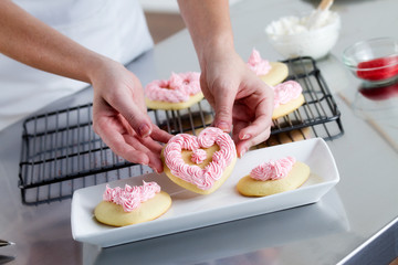 Decorating Heart-Shaped Cookies