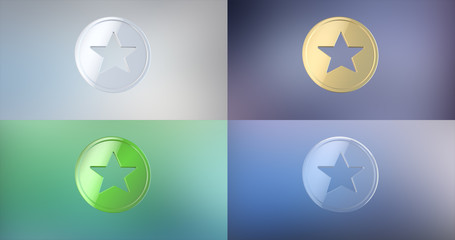 Star Badge 3d Icon on gradient background