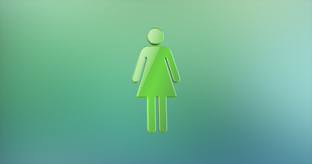 Women Color 3d Icon on gradient background