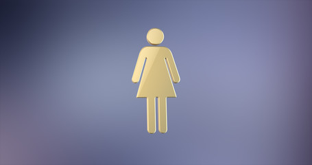 Women Gold 3d Icon on gradient background
