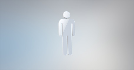 Man White 3d Icon on gradient background