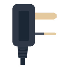 Electric outlet illustration on white background. Energy socket electrical outlet plug appliance interior icon. Wire cable cord connection electrical outlet plug