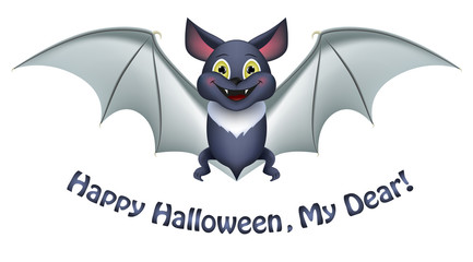мультяшная летучая мышь, хеллоуин