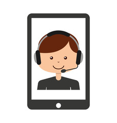 call center operator avatar vector illustration design