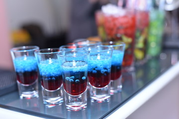 shot glasses with cocktail