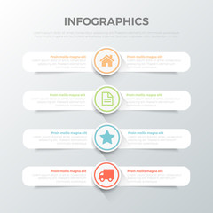 Multicolor 4 step process vector template Infographic background