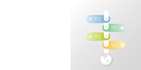 Obraz premium Timeline Tube Infographics globe vector template. copyspace