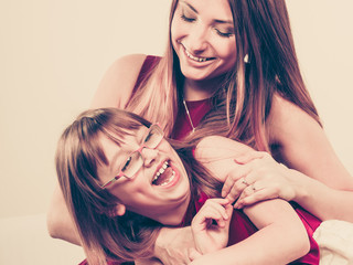 Happy family. Mum and daughter.