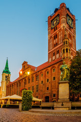 Torun, Poland: old town, city hall, Nicolaus Copernicus monument