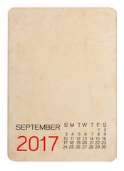Calendar of 2017 on the Empty old photo
