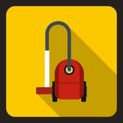 Vacuum cleaner icon in flat style on a yellow background vector illustration