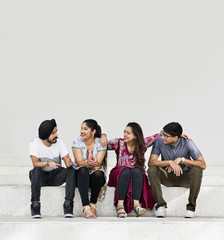Fototapeta premium Indian Friends Classmates Hangout Concept