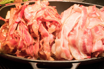 Delicious bacon on the tray