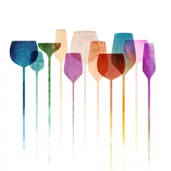 Zelfklevend Fotobehang Paper textured party glasses © EnginKorkmaz