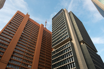 Fototapeta na wymiar Modern Architecture Office Buildings in Paulista Avenue in Sao Paulo