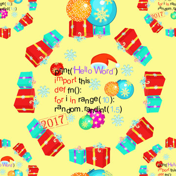 Christmas seamless pattern programming code. 