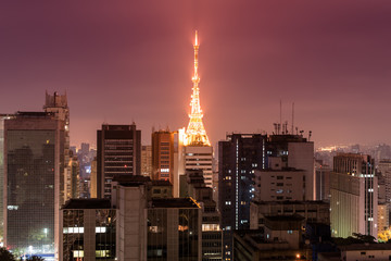 Night Time View of Sao Paulo City