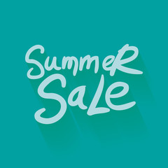 summer sale hand written text in blue color backdrop