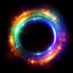 Abstract ring background with luminous swirling backdrop. Glowing spiral. The energy flow tunnel.
Shine round frame with light circles light effect. Glowing cover. Space for your message.