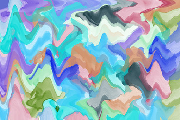 Abstract colorful zigzag wave line pattern on white background, illustration, copy space for text