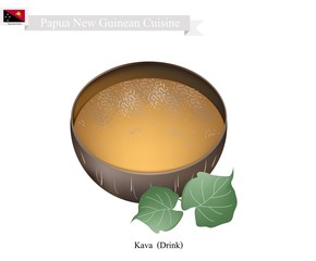 Kava Drink or Traditional Papua New Guinea Herbal Beverage - obrazy, fototapety, plakaty