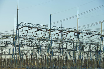 High voltage electric tower line
