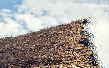 Fototapeta premium roof of woven bamboo
