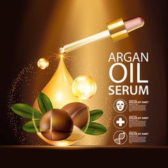 argan oil Serum and Background Concept Skin Care Cosmetic